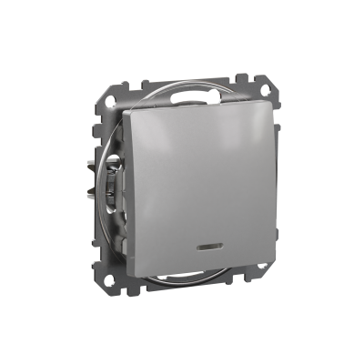 Sedna Design & Elements łącznik pojedynczy z podświetleniem srebrne aluminium SDD113101L SCHNEIDER (SDD113101L)